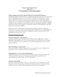 7th Grade Encore Class Descriptions - Hauser PTO