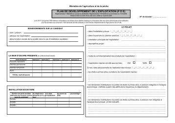 exemple de pde agricole