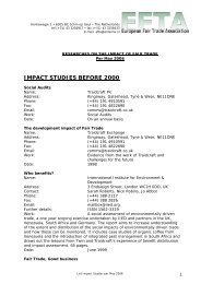 IMPACT STUDIES BEFORE 2000 - European Fair Trade Association