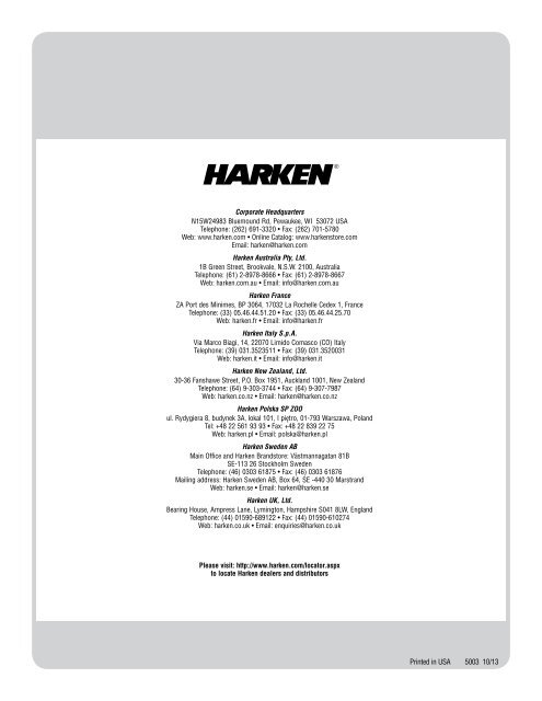 ESP Jib REEfing & fuRling unit 1, 2, 3 - Harken