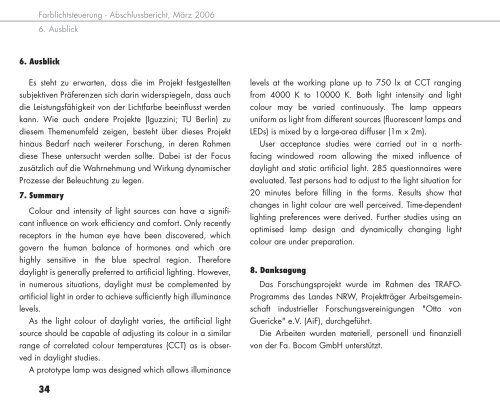 Abschlussbericht MÃ¤rz 2006 - bocom Lichttechnik â¢ Energiespar ...