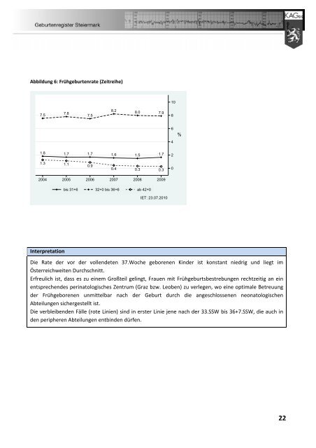 Geburtenregister KAGes Jahresbericht 2009 - Institut für klinische ...