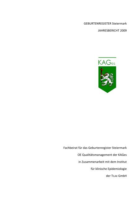 Geburtenregister KAGes Jahresbericht 2009 - Institut für klinische ...