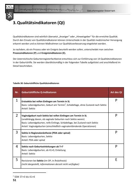 Geburtenregister KAGes Jahresbericht 2009 - Institut für klinische ...