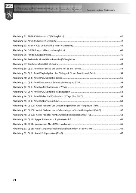 Geburtenregister KAGes Jahresbericht 2009 - Institut für klinische ...