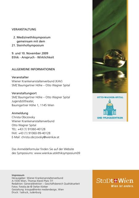 2. Medizinethiksymposium _21. Steinhofsymposium ... - G´sund Online