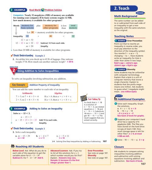 Pre Alg TE Lesson 2-9