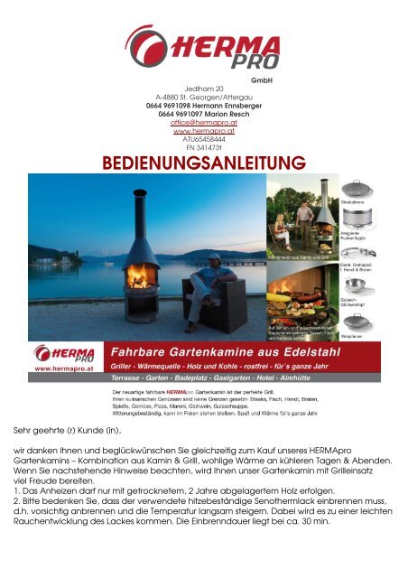 HERMApro Vario Gartenkamin Bedienungsanleitung.pdf - Grillshop.at