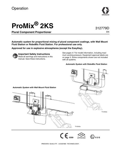 312779D, ProMix 2KS Automatic Systems, Operation ... - Graco Inc.
