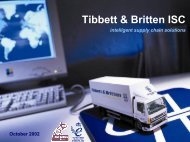 Tibbett & Britten ISC Presentation (PDF) - Hayes Anderson Limited