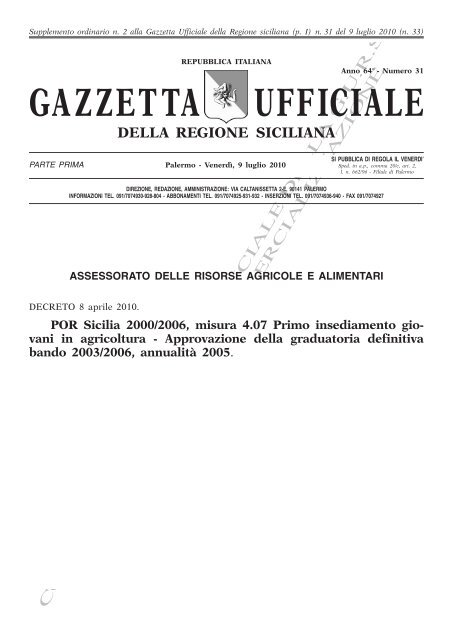Supplemento Ordinario n.2(PDF) - Gazzetta Ufficiale della Regione ...