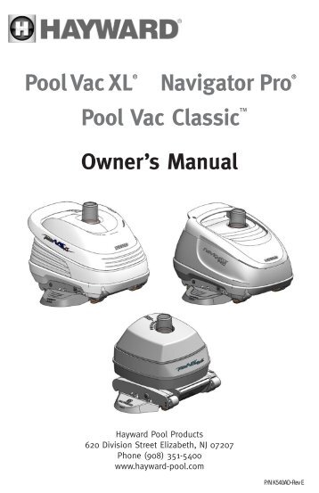 Hayward Pool Vac XL Owner's Manual - Pool Center