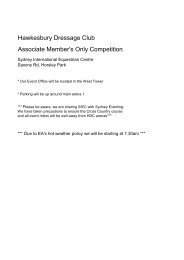 Hawkesbury Dressage Club Associate Member's Only Competition