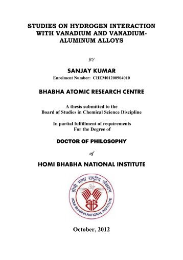 CHEM012009040010 Sanjay Kumar - Homi Bhabha National Institute