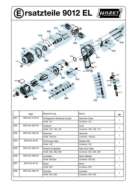 Ersatzteile 9012 EL