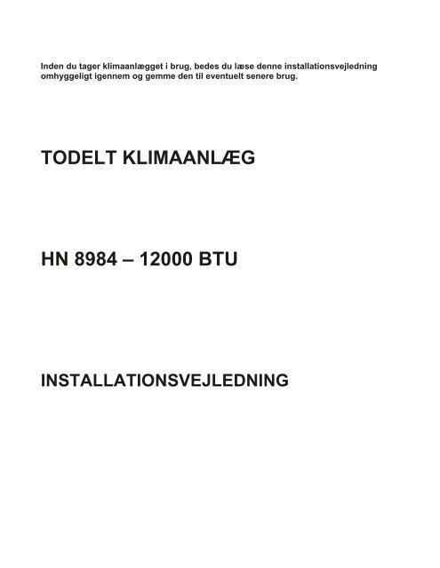 Installationsvejledning 8984 - Harald Nyborg