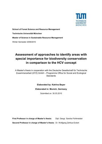 Assessment of approaches to identify areas with special importance ...