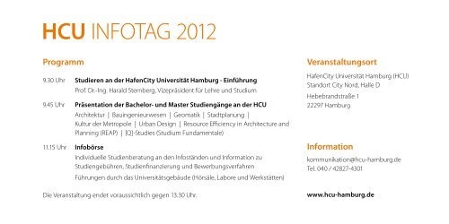 Hochschulinformationstag - HafenCity Universität Hamburg