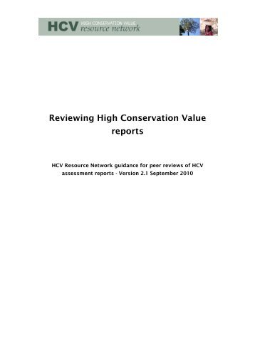 Reviewing High Conservation Value reports - HCV Resource Network