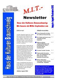 Newsletter - im Haus der Kulturen Braunschweig eV