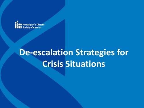 De-escalation Strategies for Crisis Situations