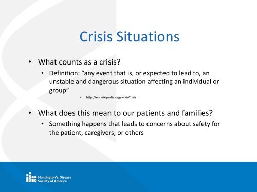 De-escalation Strategies for Crisis Situations