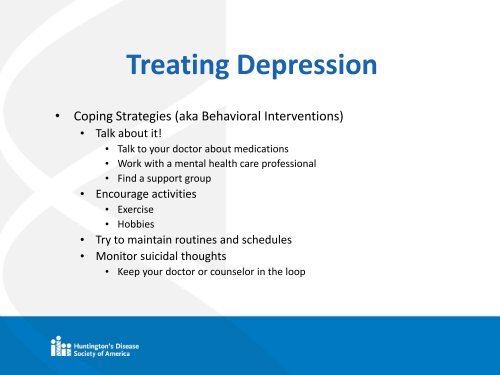 Psychiatric Issues in Huntington's Disease