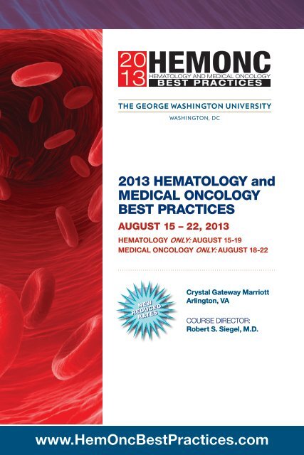 2013 Hematology and Medical Oncology Best Practices Brochure