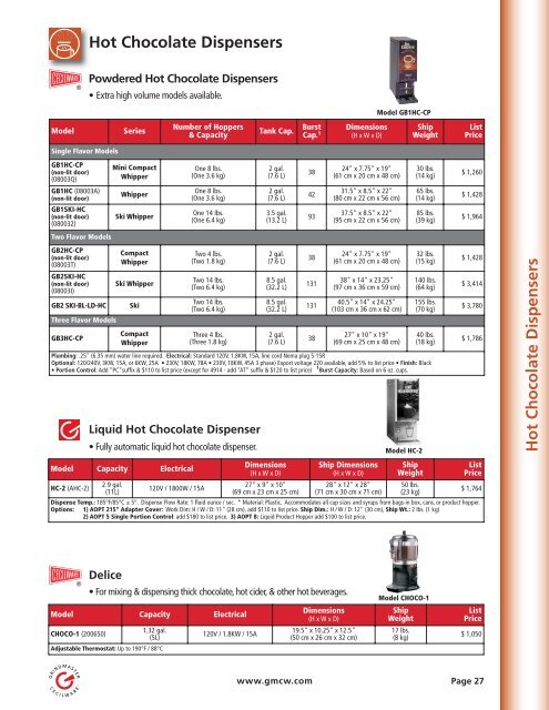 Hot Powdered Beverage Dispensers - HD Sheldon and Co.