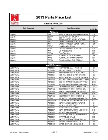 2013 Parts Price Book - Excel release.xlsx - HD Sheldon and Co.