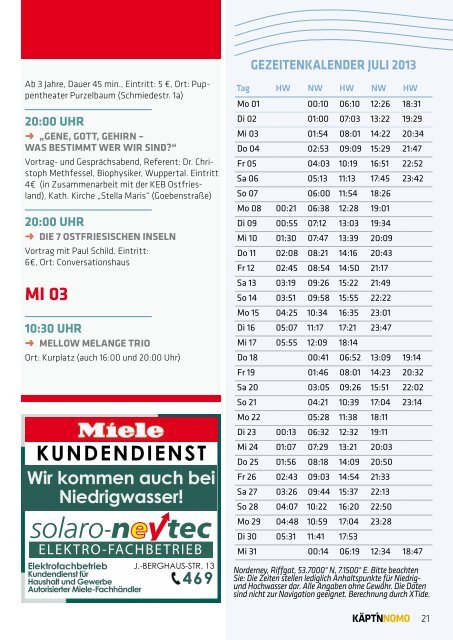 Käpt'n Nomo - Juli 2013 als PDF - Norderney