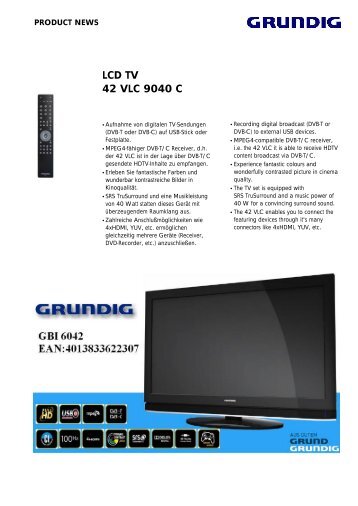 LCD TV 42 VLC 9040 C - Grundig