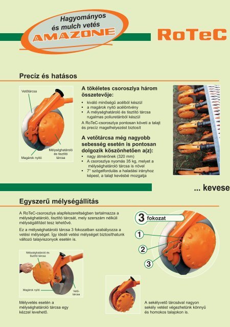 Amazone Rotec vetőgép rendszer - Hanki-Ker Kft.