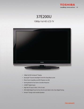 37E200U - Toshiba Display Systems