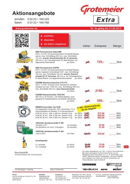 Angebots-/Bestellformular anzeigen / herunterladen - Grotemeier ...