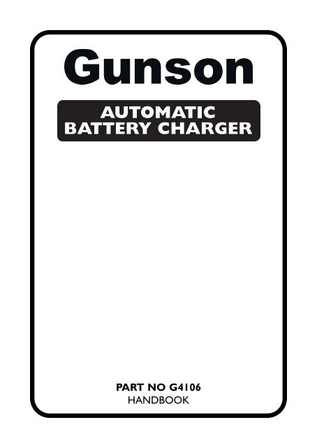 PART NO G4106 HANDBOOK Gunson