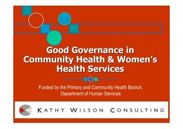 Good Governance - Department of Health