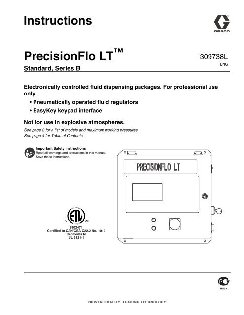 309738L - PrecisionFlo LT Standard, Instructions, English - Graco Inc.