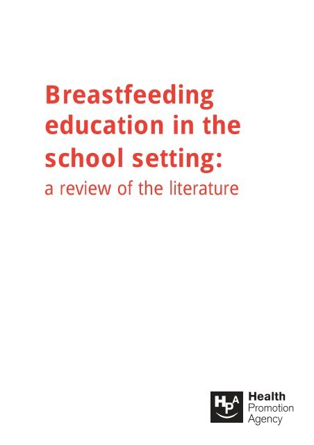 Breastfeeding education in the school setting: - Health Promotion ...