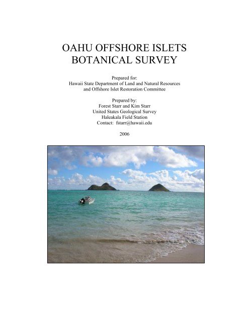 OAHU OFFSHORE ISLETS BOTANICAL SURVEY - Forest & Kim Starr