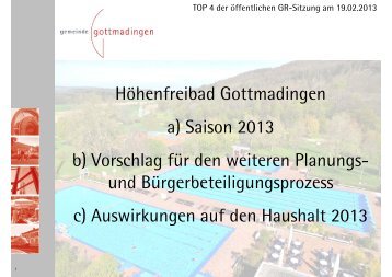TOP 4 - Höhenfreibad Gottmadingen a) Saison 2013 b ...