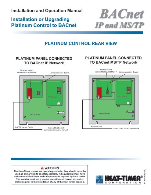BACnet for Platinum Manual - Heat-TimerÂ® Corporation