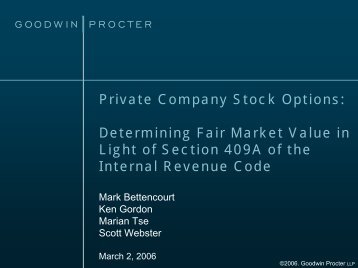 Fair value of stock options for private company
