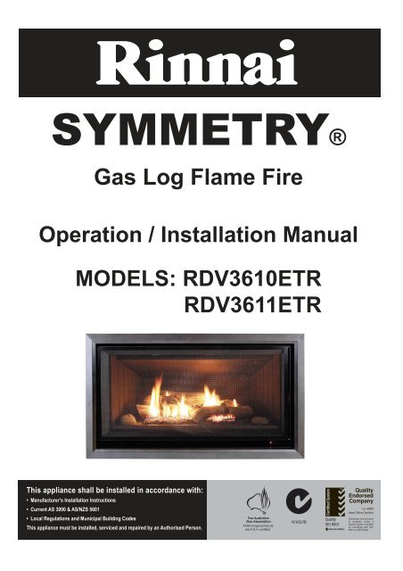 Customer Operation/Installation Manual - Rinnai Australia