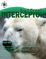 Inside this issue: - Fort Greely - U.S. Army