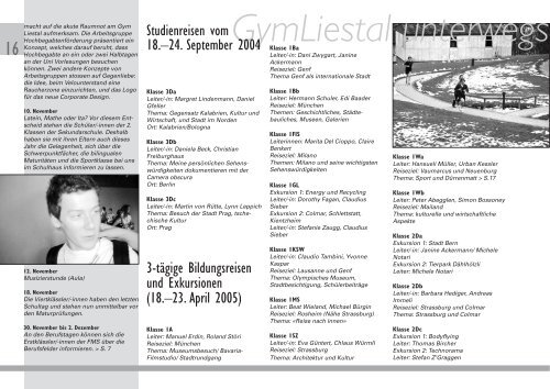 Layout 2004/2005 A4quer - Gymnasium Liestal