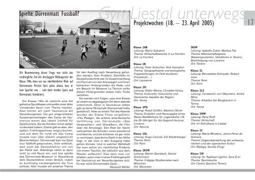 Layout 2004/2005 A4quer - Gymnasium Liestal