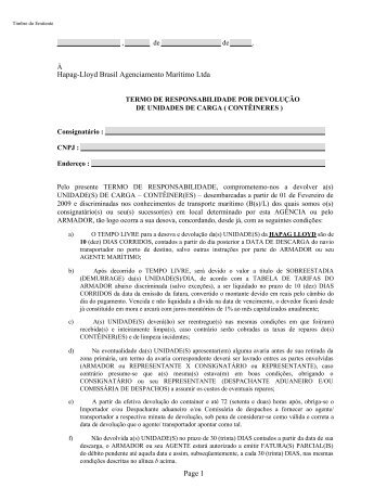 1 Page Hapag-Lloyd Brasil Agenciamento Marítimo Ltda