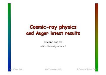 Cosmic ray physics and AUGER latest results