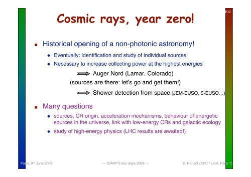 Cosmic ray physics and AUGER latest results